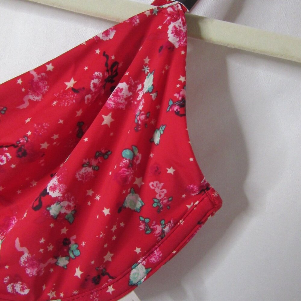 Victoria's Secret Bra Red Floral Demi Unlined Underwire Convertible Size 34D NWT - Picture 5 of 12